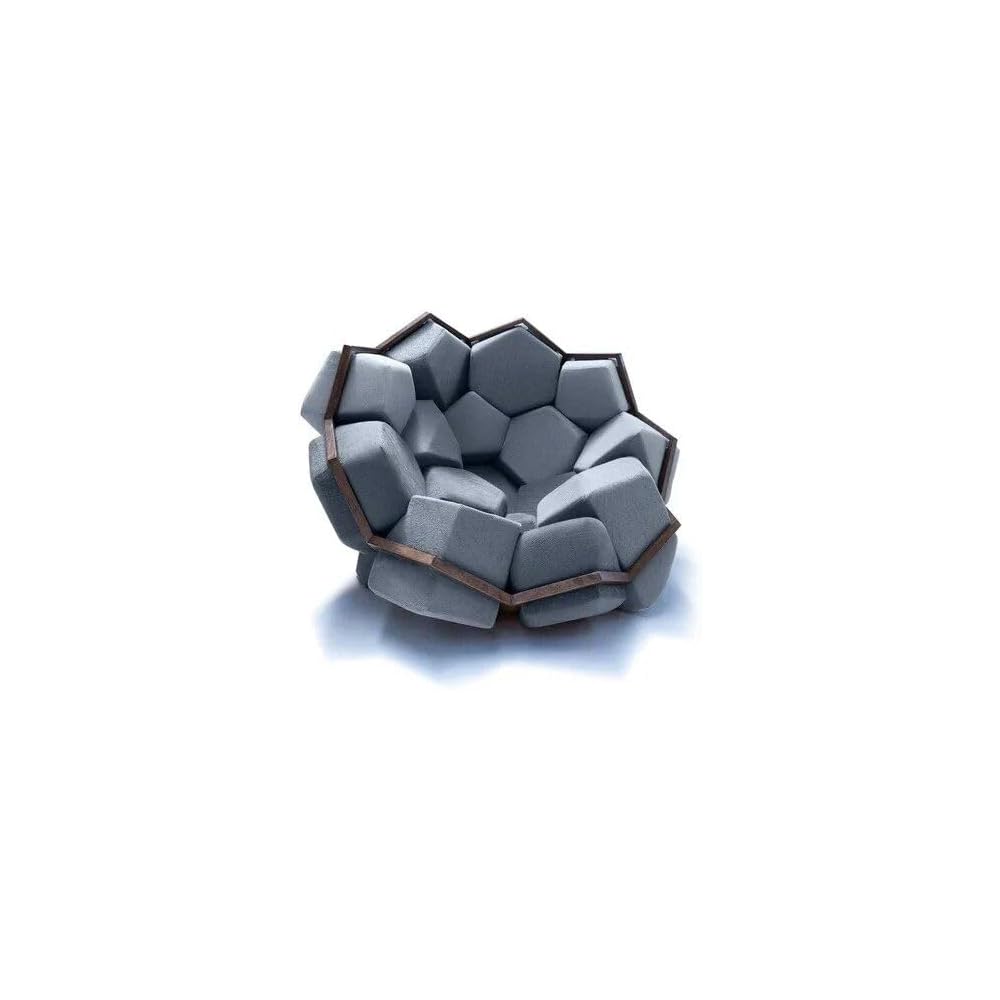 Artistic Quartz Armrest Leisure Chair – Modern Fabric Single Sofa for Home and Hotel Gray