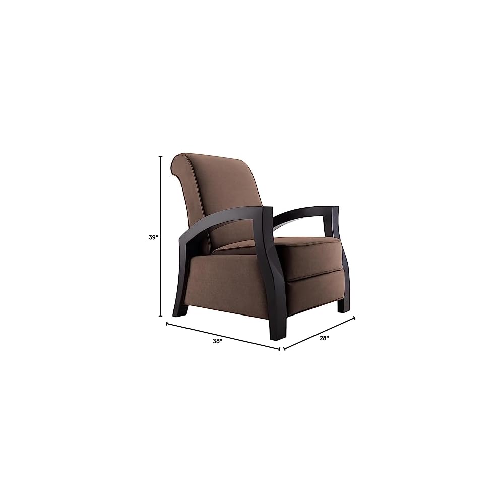 Artiva USA "Kuta Solid Wood Java Black Premium Microvelvet Recliner, Chocolate