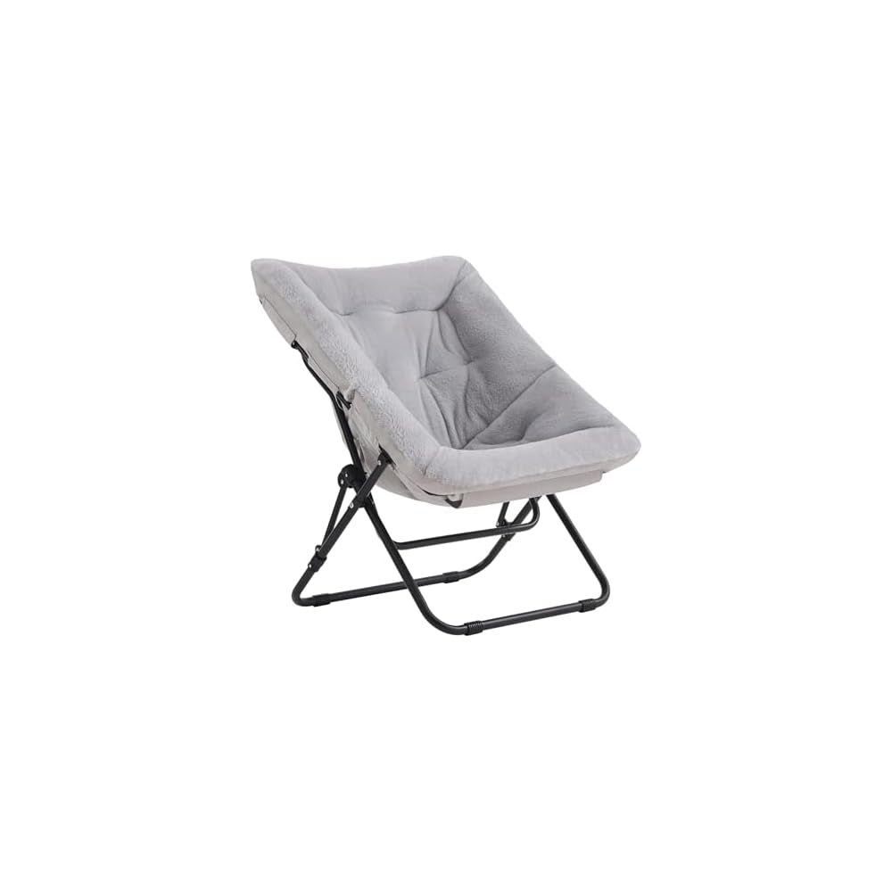 Tiita Comfy Folding Saucer Chair for Adults, Moon Chair, Grey