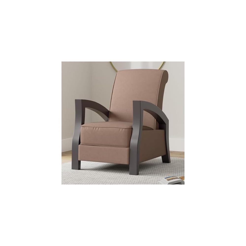 Artiva USA "Kuta Solid Wood Java Black Premium Microvelvet Recliner, Chocolate