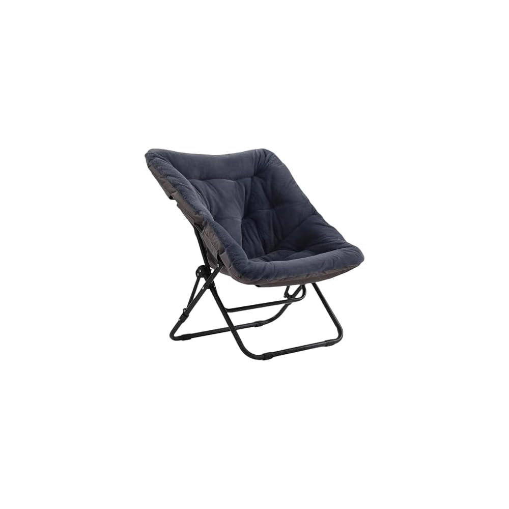 Tiita Comfy Folding Saucer Chair for Adults, Moon Chair, Grey