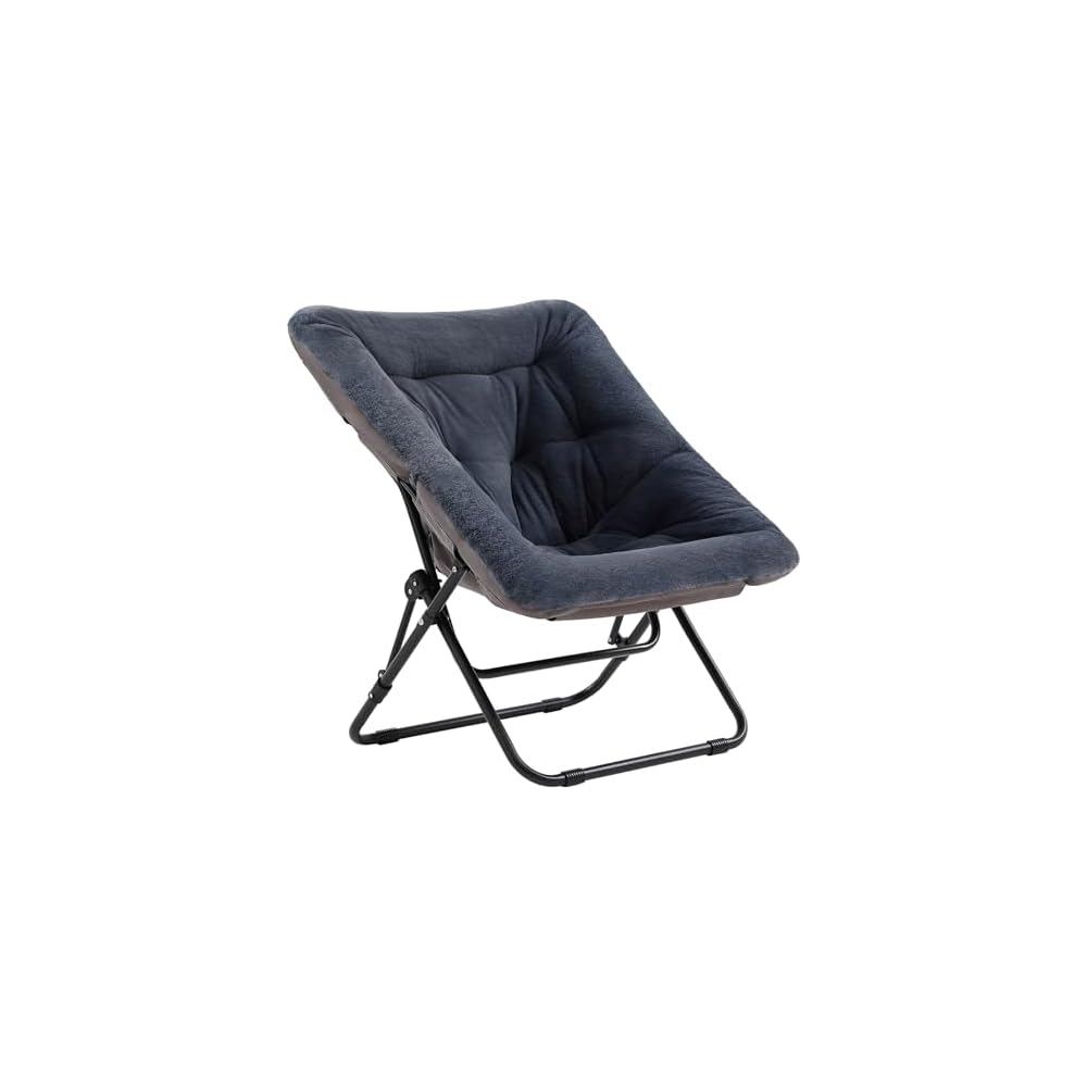 Tiita Comfy Folding Saucer Chair for Adults, Moon Chair, Grey