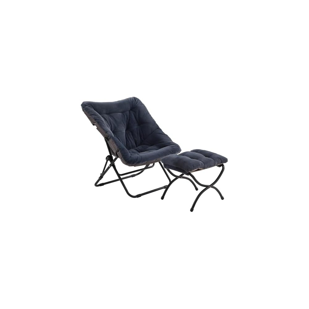 Tiita Comfy Folding Saucer Chair for Adults, Moon Chair, Grey