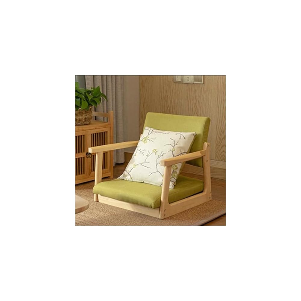 Floor Chair Japanese Floor Chair Legless Bay Window Backrest Lazy Chair with Armrests, Portable Japanese Tatami Chair, Meditation Floor Solid Wood Seating Chairs