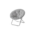Urban Living Micromink Foldable Saucer Chair Compact Portable Lounge Seat Lightweight Comfortable Indoor Outdoor Relaxation Furniture Ergonomic Design Home Dorm Room Chair Grey