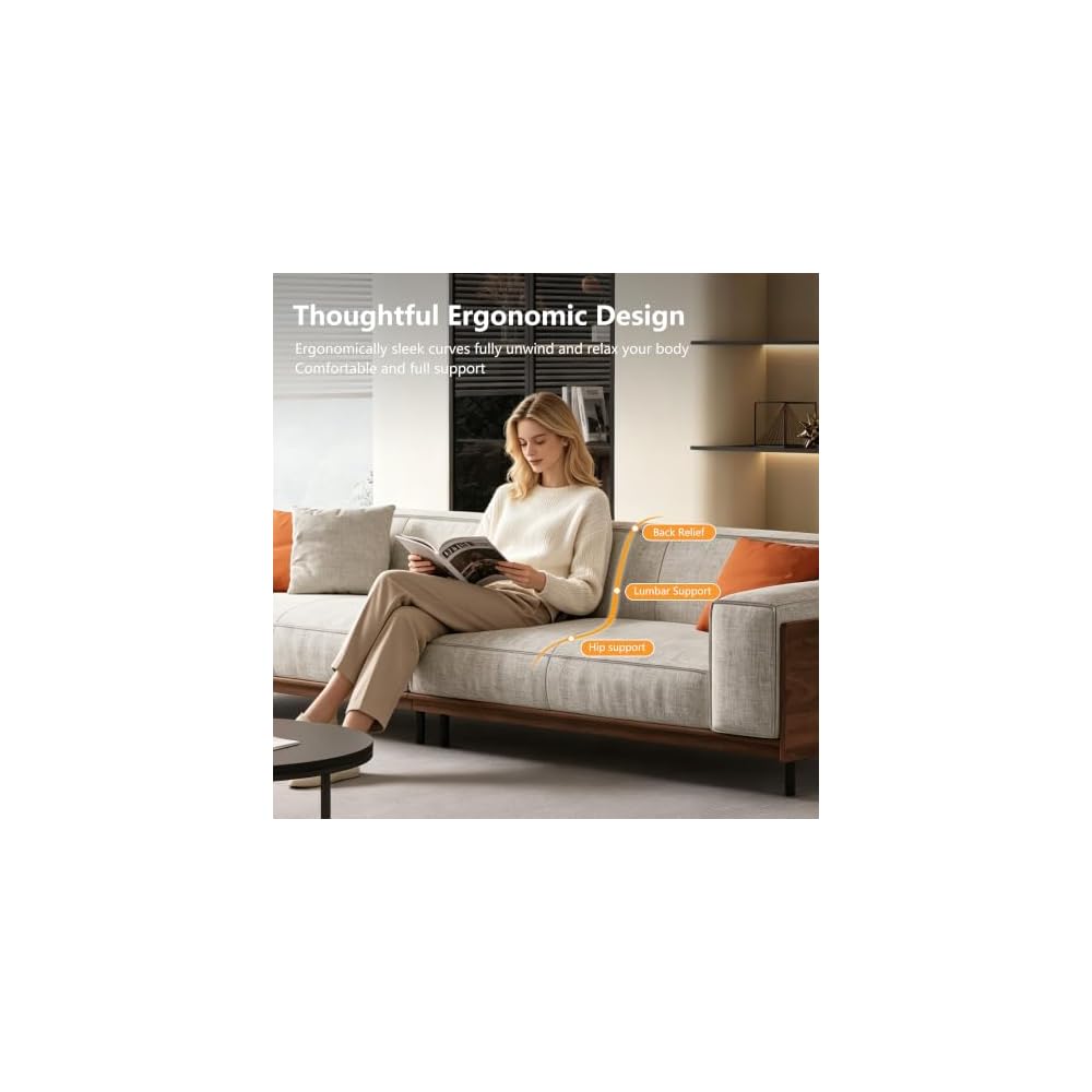 110.24" 4 Seater Fabric Sectional Sofa with Wood Frame