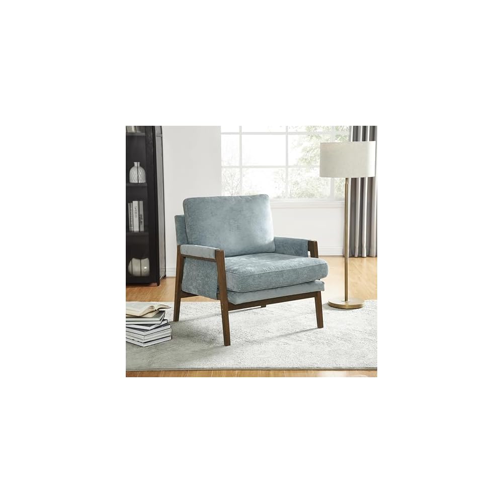 Roundhill Furniture Kelly Mid-Century Modern Accent Armchair, Blue