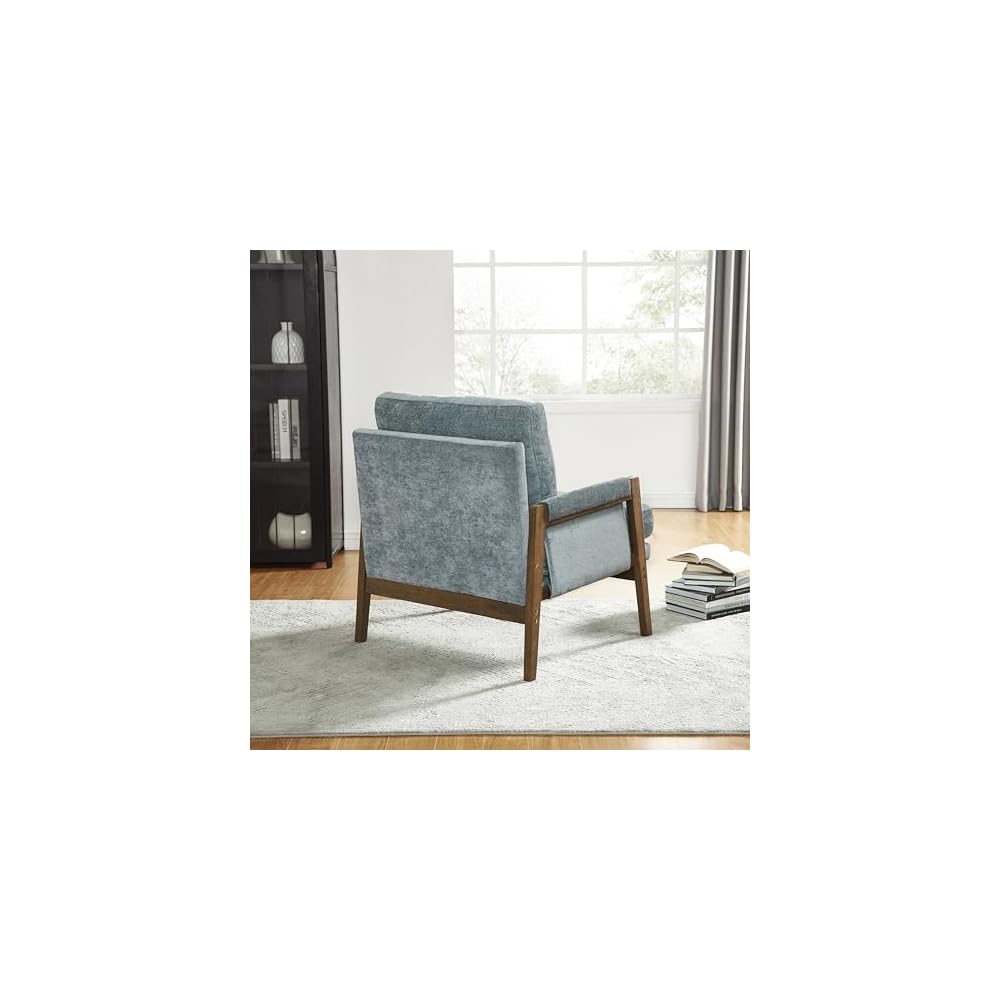 Roundhill Furniture Kelly Mid-Century Modern Accent Armchair, Blue