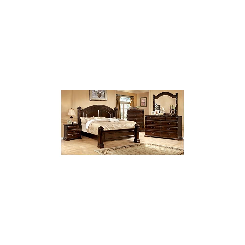 Furniture of America Lexington Low-Poster Bed, Eastern King, Cherry