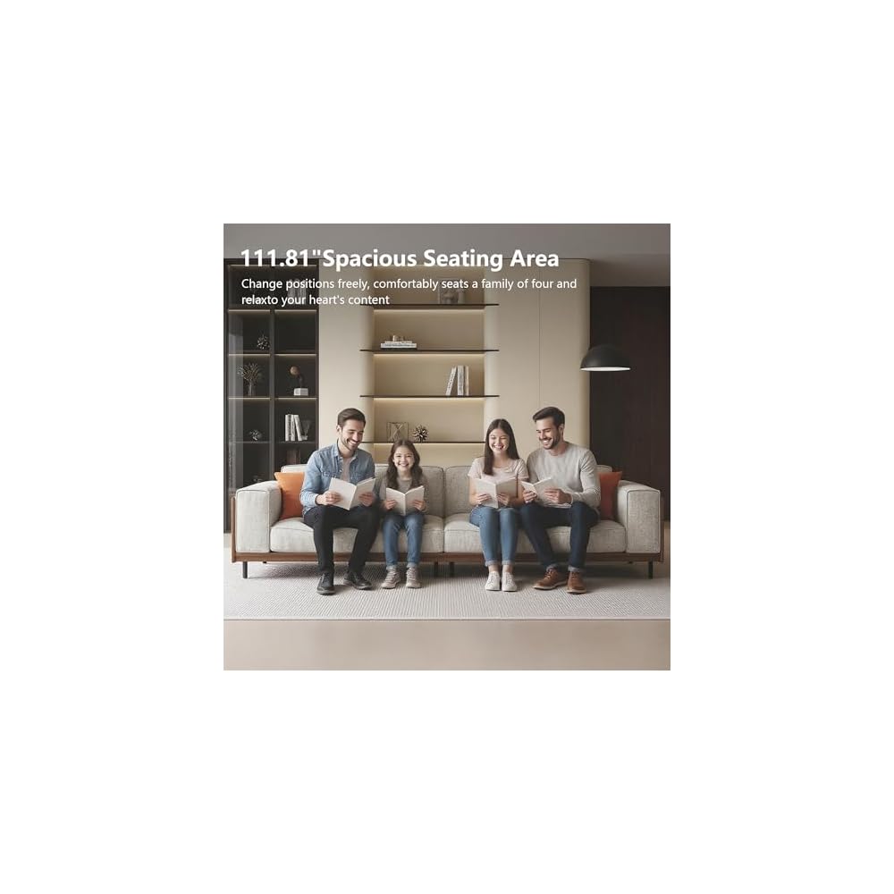 110.24" 4 Seater Fabric Sectional Sofa with Wood Frame