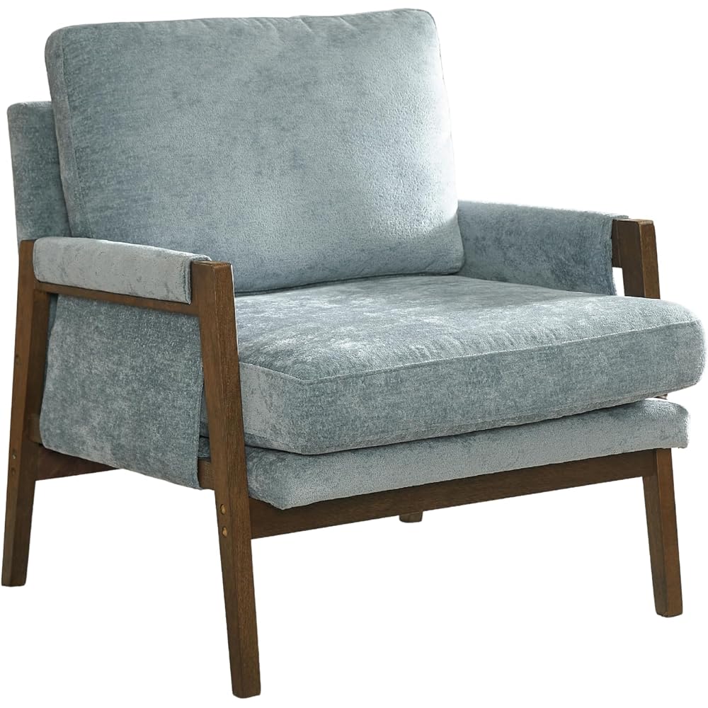 Roundhill Furniture Kelly Mid-Century Modern Accent Armchair, Blue
