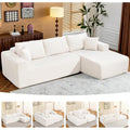 108" Cloud Couch Sectional Boneless L-Shaped Sofa Beige Right Facing Chaise