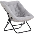 Tiita Comfy Folding Saucer Chair for Adults, Moon Chair, Grey