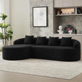 105" Boneless L Shaped Sectional Couch, Curved Cloud Deep Seat Sofa with Chaise Lounge, Oversized 4 Seater Couches for Living Room, No Assembly, Chenille Black