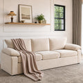 95 "3 Seater Sofa Removable Armrest Chenille Cloud Sofa,Hidden Legs,Beige